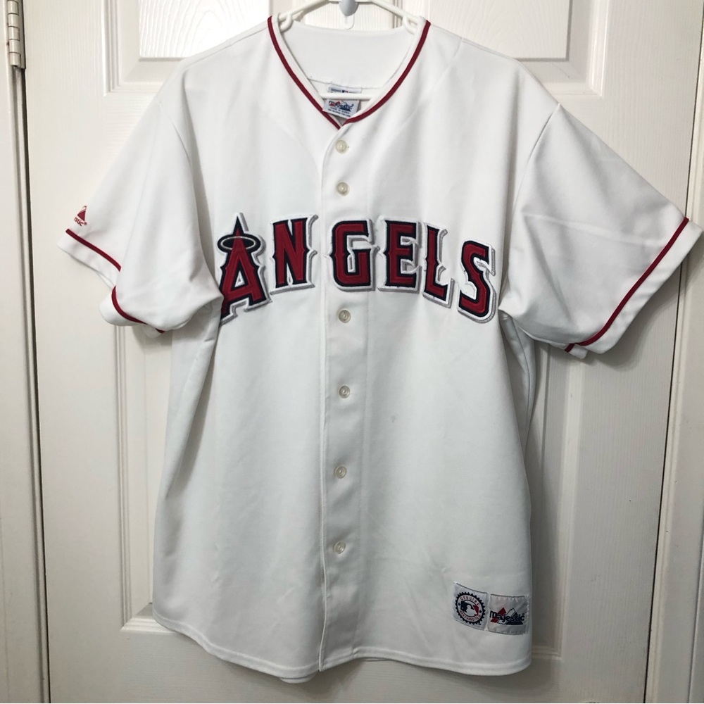 ANGELS Majestic Men’s Baseball Jersey Front Button Up